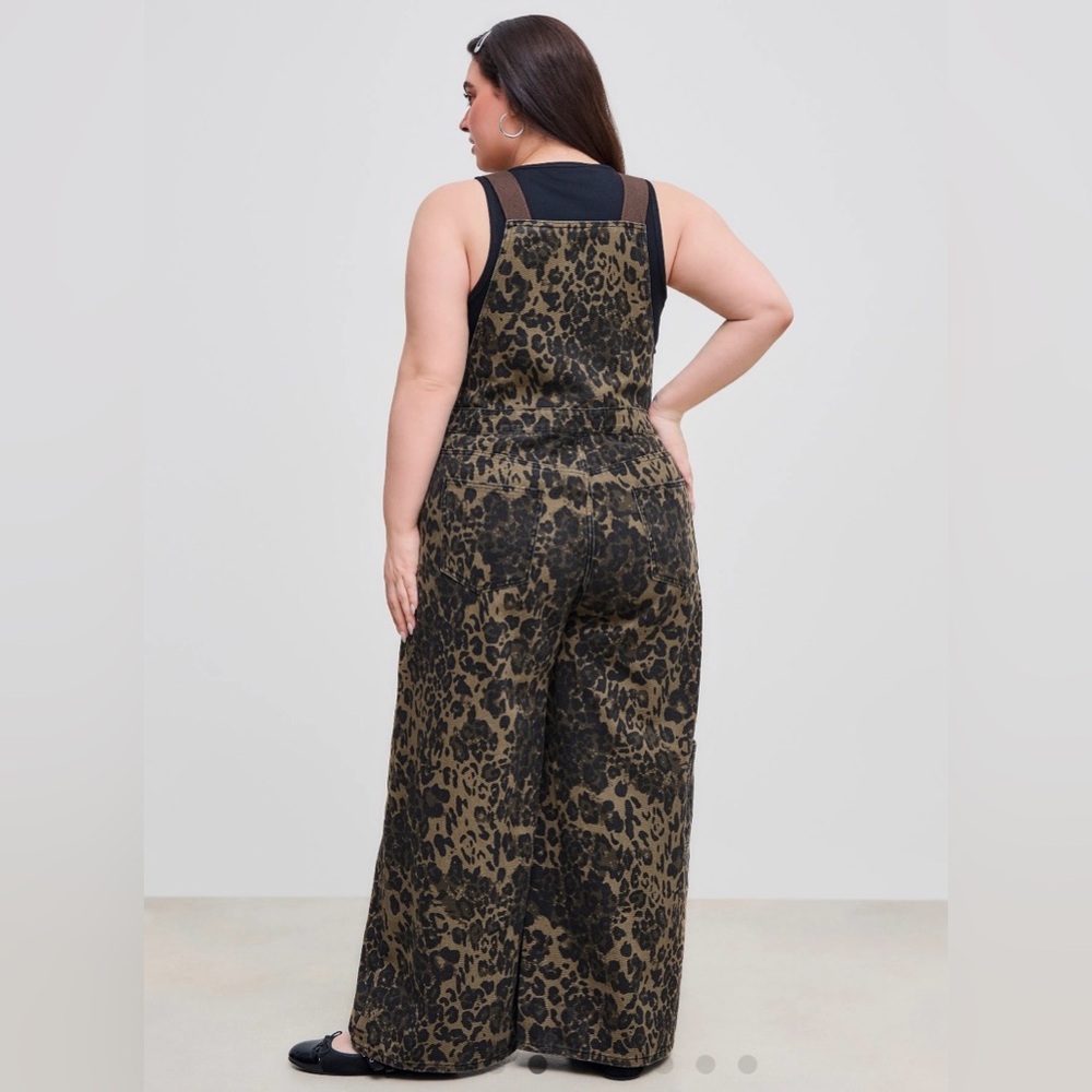 CIDER leopard print denim overalls - Picture 2 of 9
